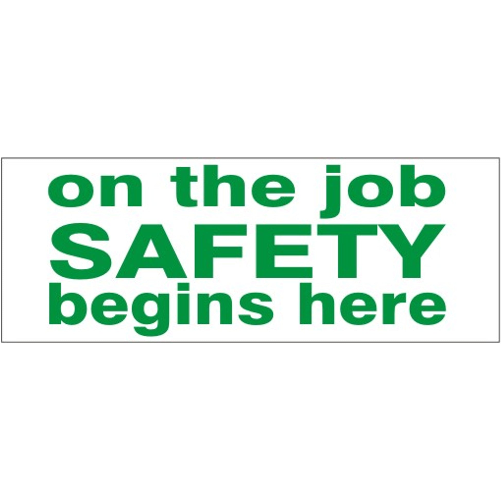 on the job SAFETY begins here - HELMET / HARD HAT MARKER - on the job SAFETY begins here - HELMET / HARD HAT MARKER, 1x2, Adhesive Vinyl