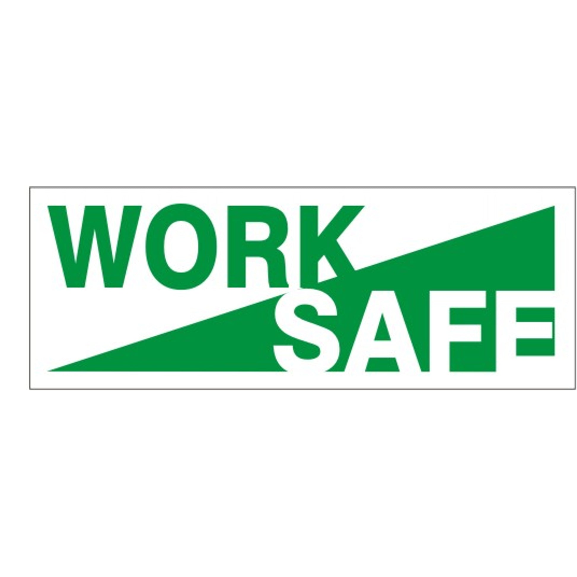 WORK GRN/WHT  SAFE  WHT/GRN - HELMET / HARD HAT MARKER - WORK GRN/WHT  SAFE  WHT/GRN - HELMET / HARD HAT MARKER, 1x2, Adhesive Vinyl