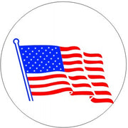 AMERICAN FLAG ON POLE  - HELMET / HARD HAT MARKERS - AMERICAN FLAG ON POLE  - HELMET / HARD HAT MARKERS, 2x2, Reflective Adhesive Vinyl