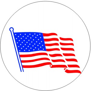 AMERICAN FLAG ON POLE - HELMET / HARD HAT MARKERS