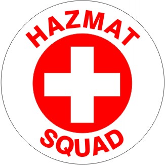 HAZMAT SQUAD WITH WHT/RED CIRCLE CROSS - HELMET / HARD HAT MARKERS