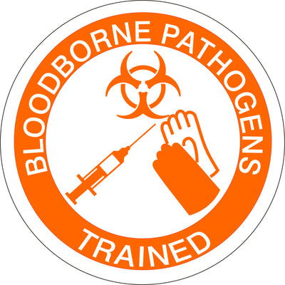 BLOODBORNE PATHOGENS TRAINED WITH PICTO - HELMET / HARD HAT MARKERS
