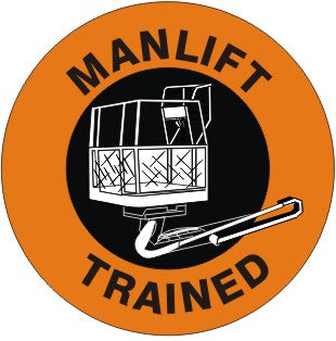 MANLIFT TRAINED WITH PICTO - HELMET / HARD HAT MARKERS