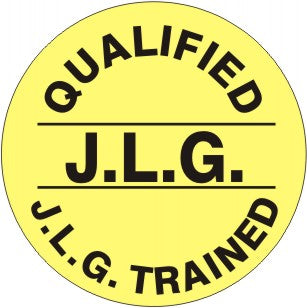QUALIFIED J.L.G. J.L.G. TRAINED - HELMET / HARD HAT MARKERS