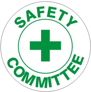 SAFETY COMMITTEE WITH CROSS IN CIRCLE BORDER - HELMET / HARD HAT MARKERS