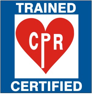 TRAINED CPR CERTIFIED WITH CPR HEART - HELMET / HARD HAT MARKERS