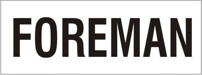 FOREMAN - HELMET / HARD HAT MARKERS