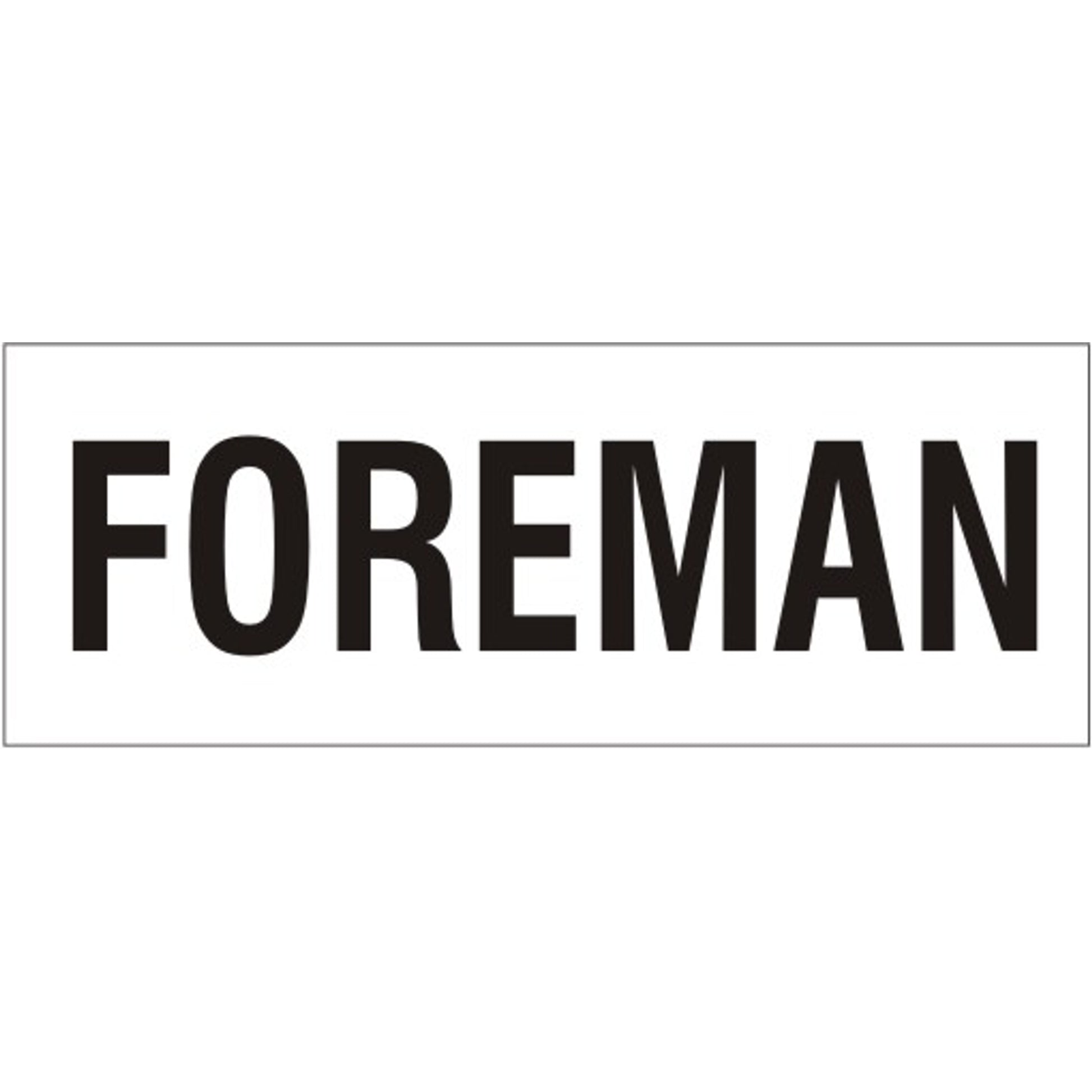 FOREMAN 25/PK - REFLECTIVE HELMET / HARD HAT MARKERS - FOREMAN 25/PK - REFLECTIVE HELMET / HARD HAT MARKERS, 1x2, Reflective Adhesive Vinyl