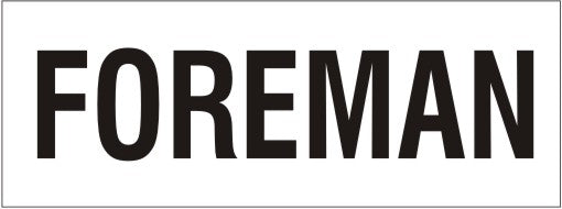 FOREMAN 25/PK - REFLECTIVE HELMET / HARD HAT MARKERS - FOREMAN 25/PK - REFLECTIVE HELMET / HARD HAT MARKERS, 1x2, Reflective Adhesive Vinyl