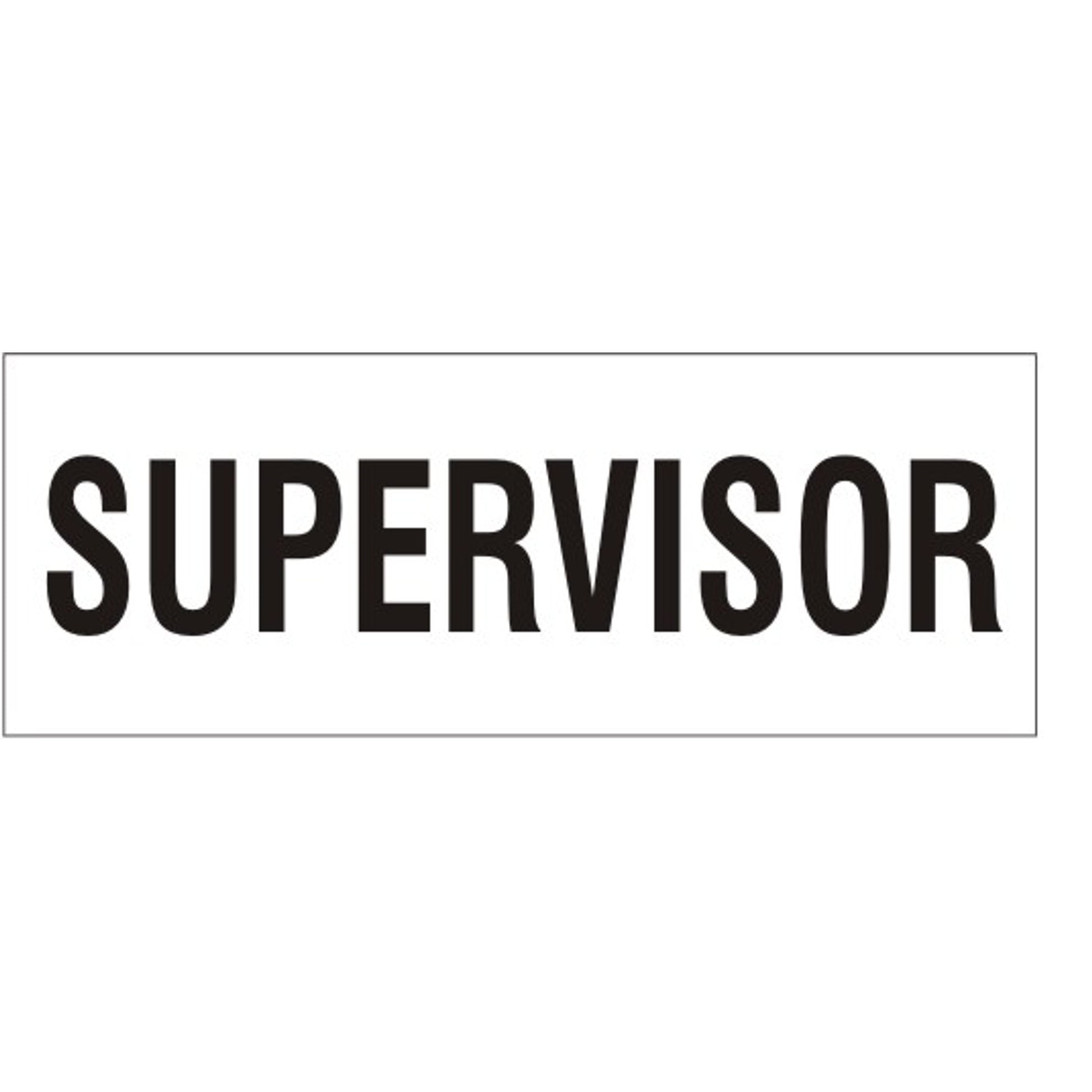 SUPERVISOR - HELMET / HARD HAT MARKER - SUPERVISOR - HELMET / HARD HAT MARKER, 1x2, Adhesive Vinyl