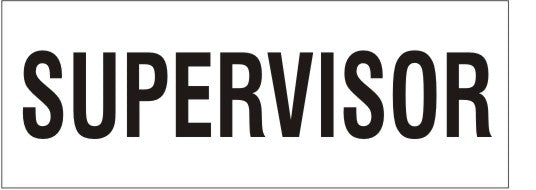 SUPERVISOR - REFLECTIVE HELMET / HARD HAT MARKERS - SUPERVISOR - REFLECTIVE HELMET / HARD HAT MARKERS, 1x2, Reflective Adhesive Vinyl