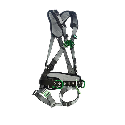 MSA V-FIT Construction Harness w/Back & Side D-Rings - Quick-Connect Leg Straps - Shoulder Padding - Extra Small - 10195133