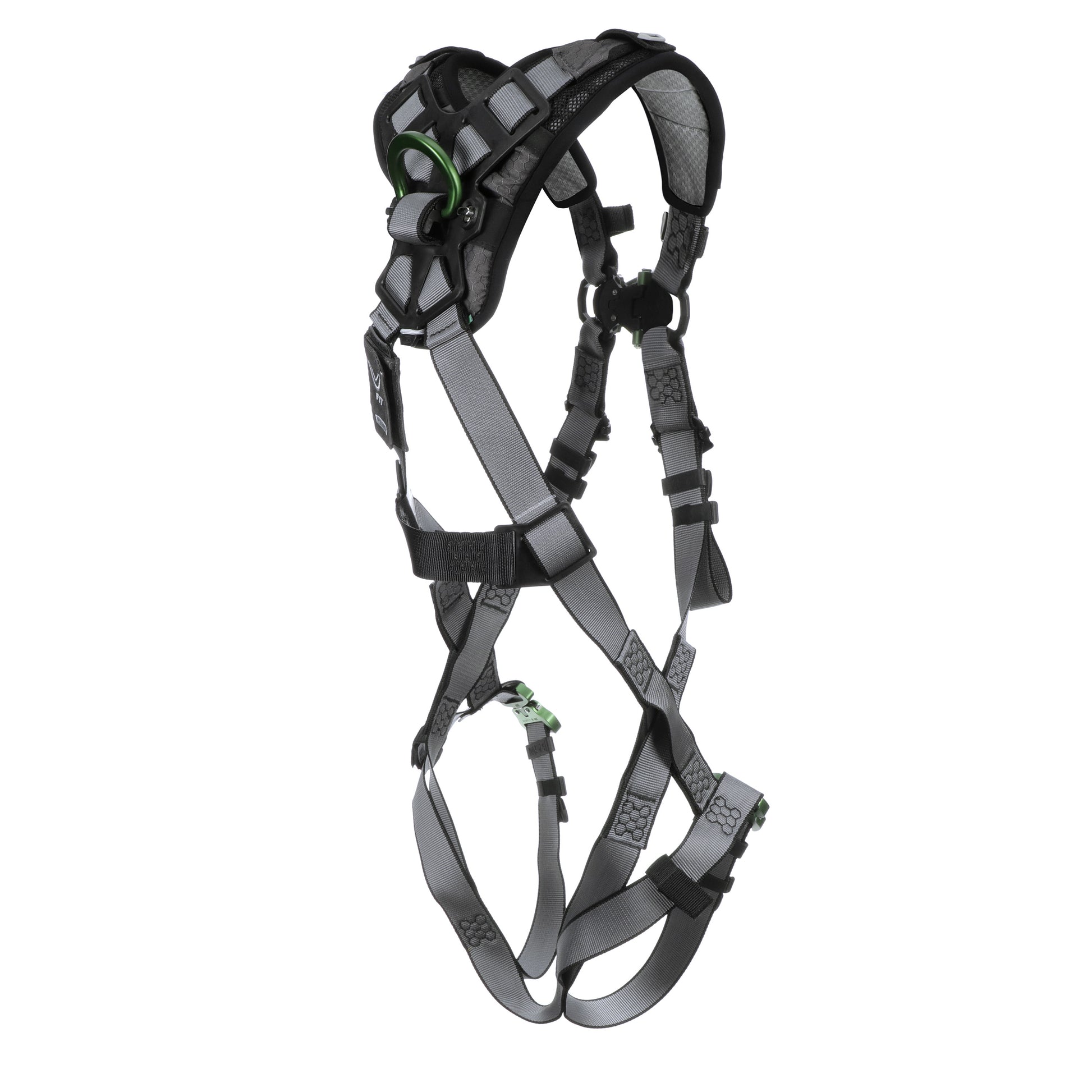 MSA V-FIT Harness w/Back & Front D-Rings - Quick-Connect Leg Straps - Shoulder Padding - Super Extra Large - 10194862