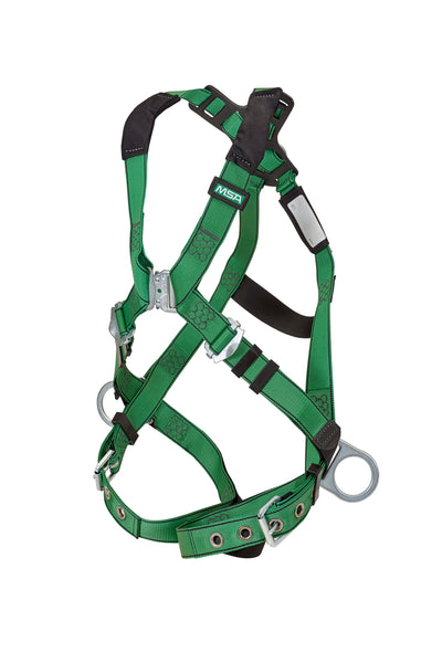 MSA V-FORM Harness w/Back & Side D-Rings - Tongue Buckle Leg Straps Quick Connect Chest Buckle - Standard - 10206062