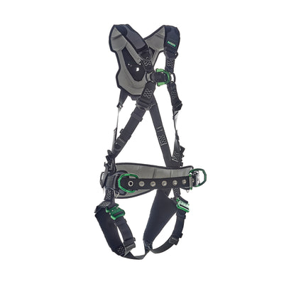 MSA V-FLEX Construction Harness w/Back, Front & Side D-Rings - Quick Connect Leg Straps - Extra Large - 10211344