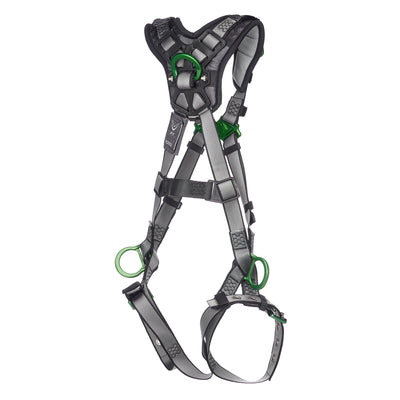 MSA V-FIT Harness w/Back, Side and Shoulder D-Rings - Tongue Buckle Leg Straps - Shoulder Padding - Extra Large - 10194942
