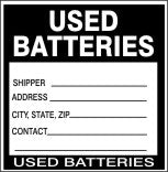 USED BATTERIES SHIPPER ADDRESS CITY STATE ZIP CONTACT USED BATTERIES - SHIPPING LABEL ROLL