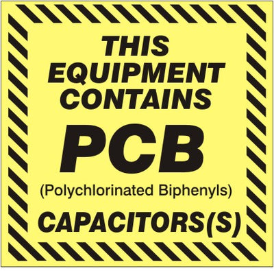 THIS EQUIPMENT CONTAINS PCB POLYCHLORINATED BIPHENYLSCAPACITORS