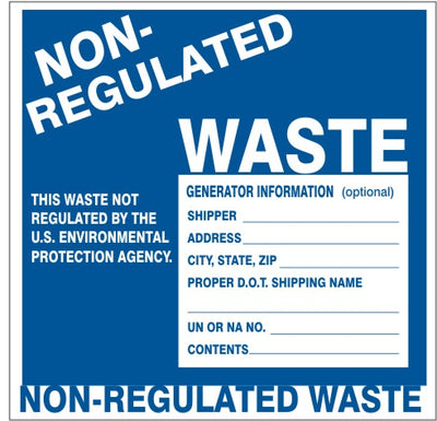 NON-REGULATED WASTE GENERATOR INFORMATION