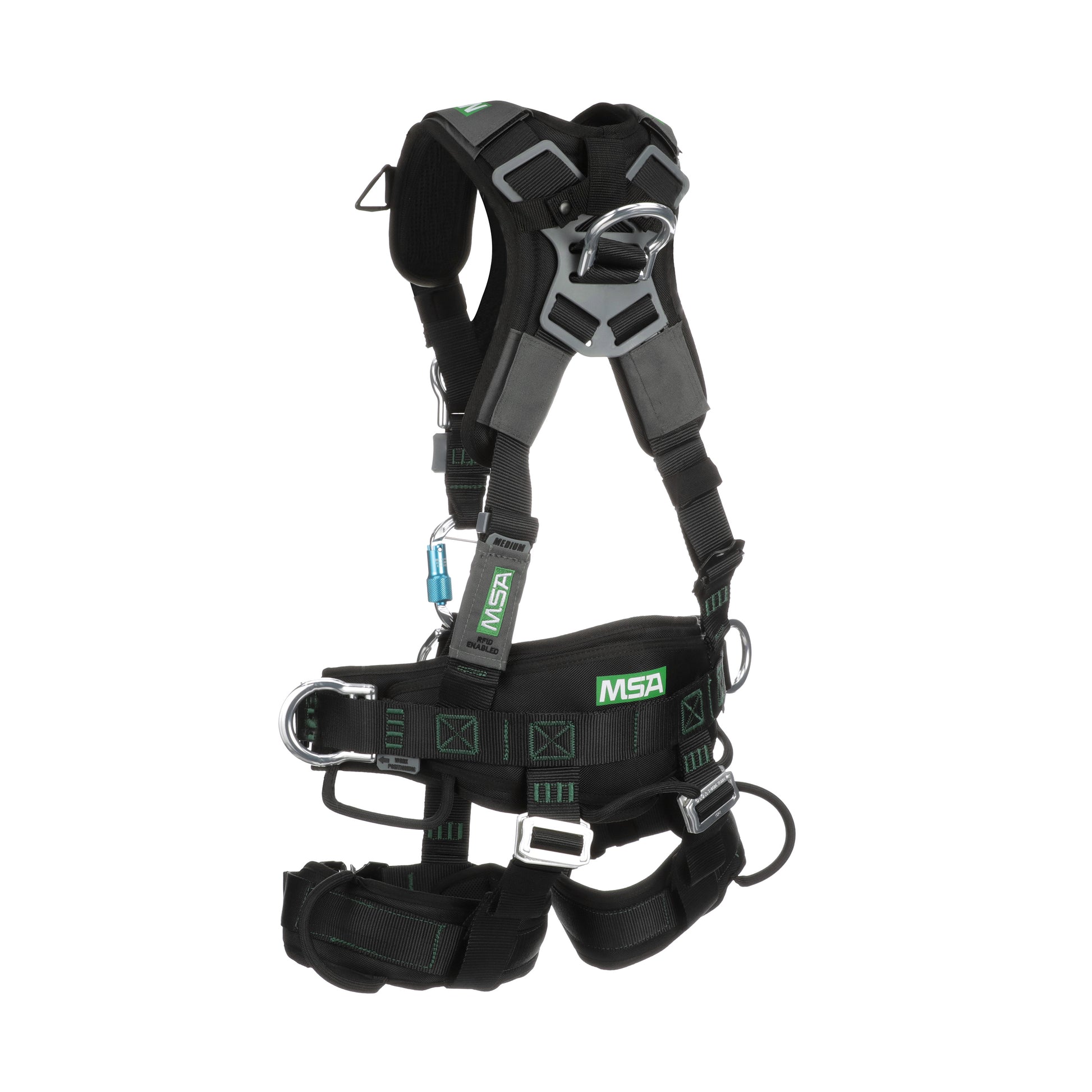 MSA Gravity Suspension Harness w/Back, Front, Belly, & Side D-Rings - Lumbar, Shoulder & Leg Padding - Medium - 10150457