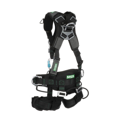 MSA Gravity Suspension Harness w/Back, Front, Belly, & Side D-Rings - Lumbar, Shoulder & Leg Padding - Medium - 10150457