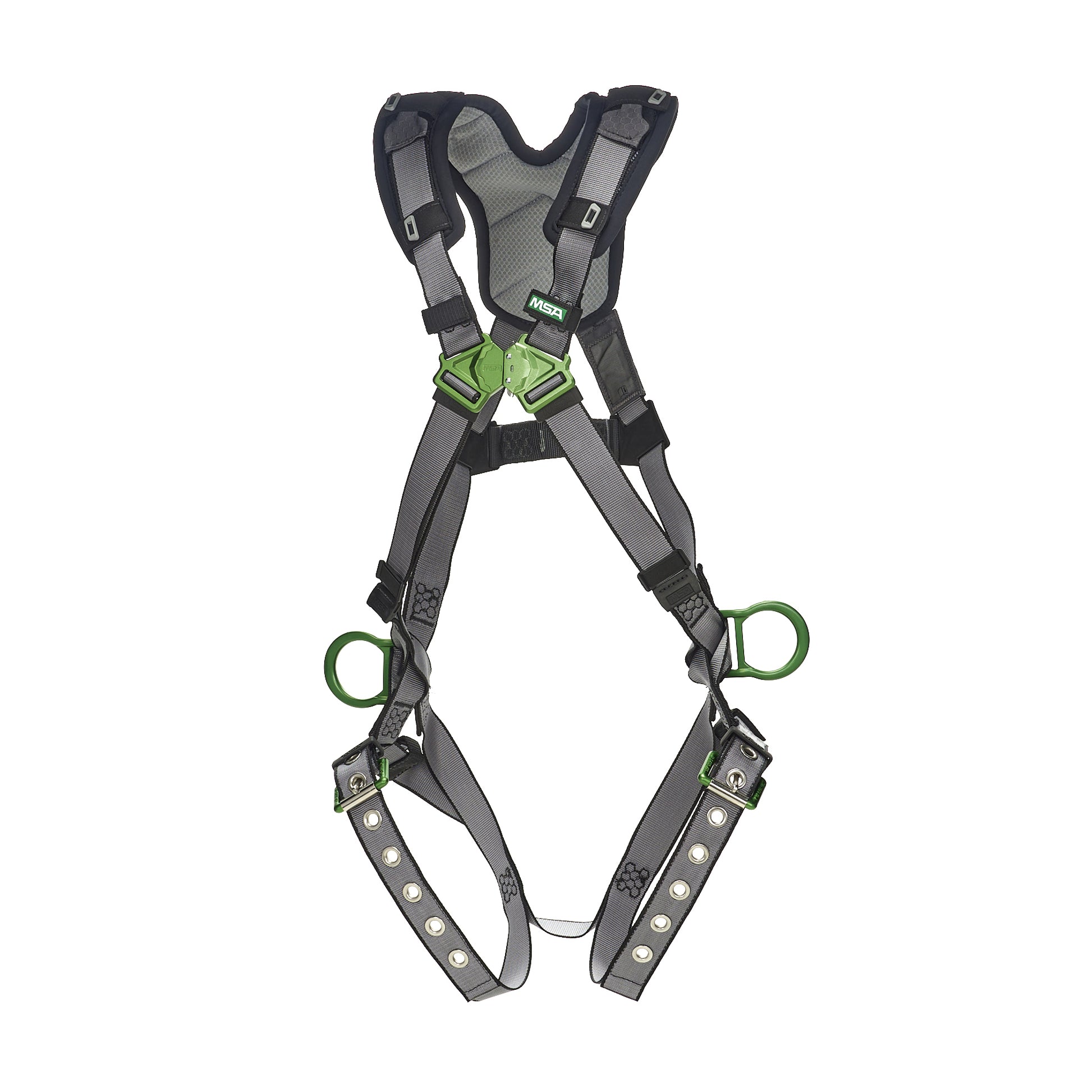 MSA V-FIT Harness w/Back & Side D-Rings - Tongue Buckle Leg Straps - Shoulder Padding - Extra Large - 10194910