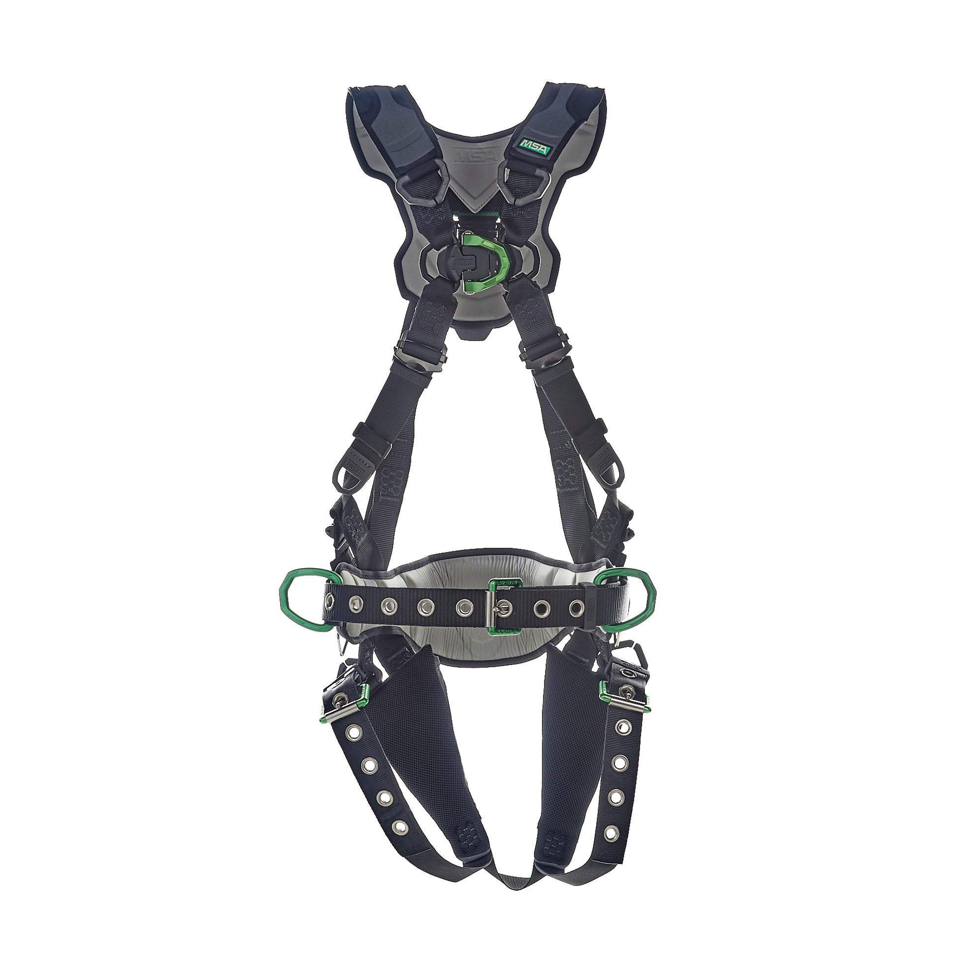 MSA V-FLEX Construction Harness w/Back, Front & Side D-Rings - Quick Connect Leg Straps - Extra Small - 10211346