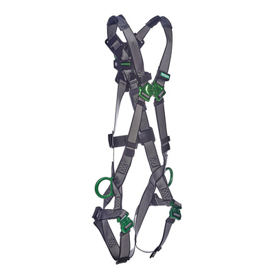 MSA V-FIT Harness w/Back & Side D-Rings - Quick-Connect Leg Straps - Super Extra Large - 10195067