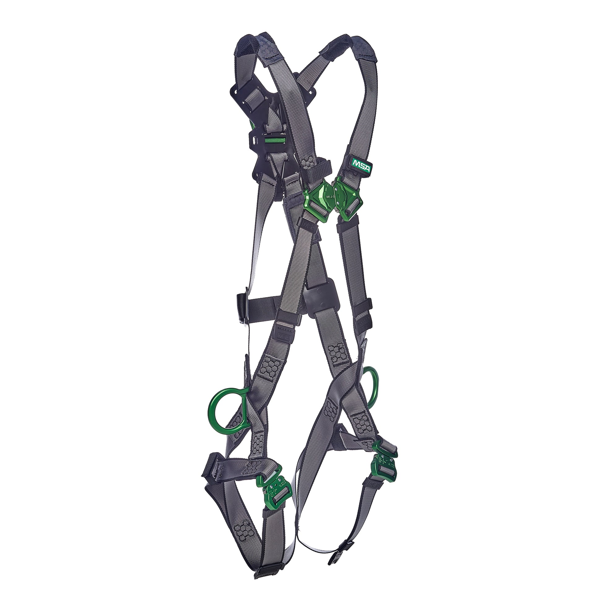 MSA V-FIT Harness w/Back & Side D-Rings - Quick-Connect Leg Straps - Extra Small - 10195063