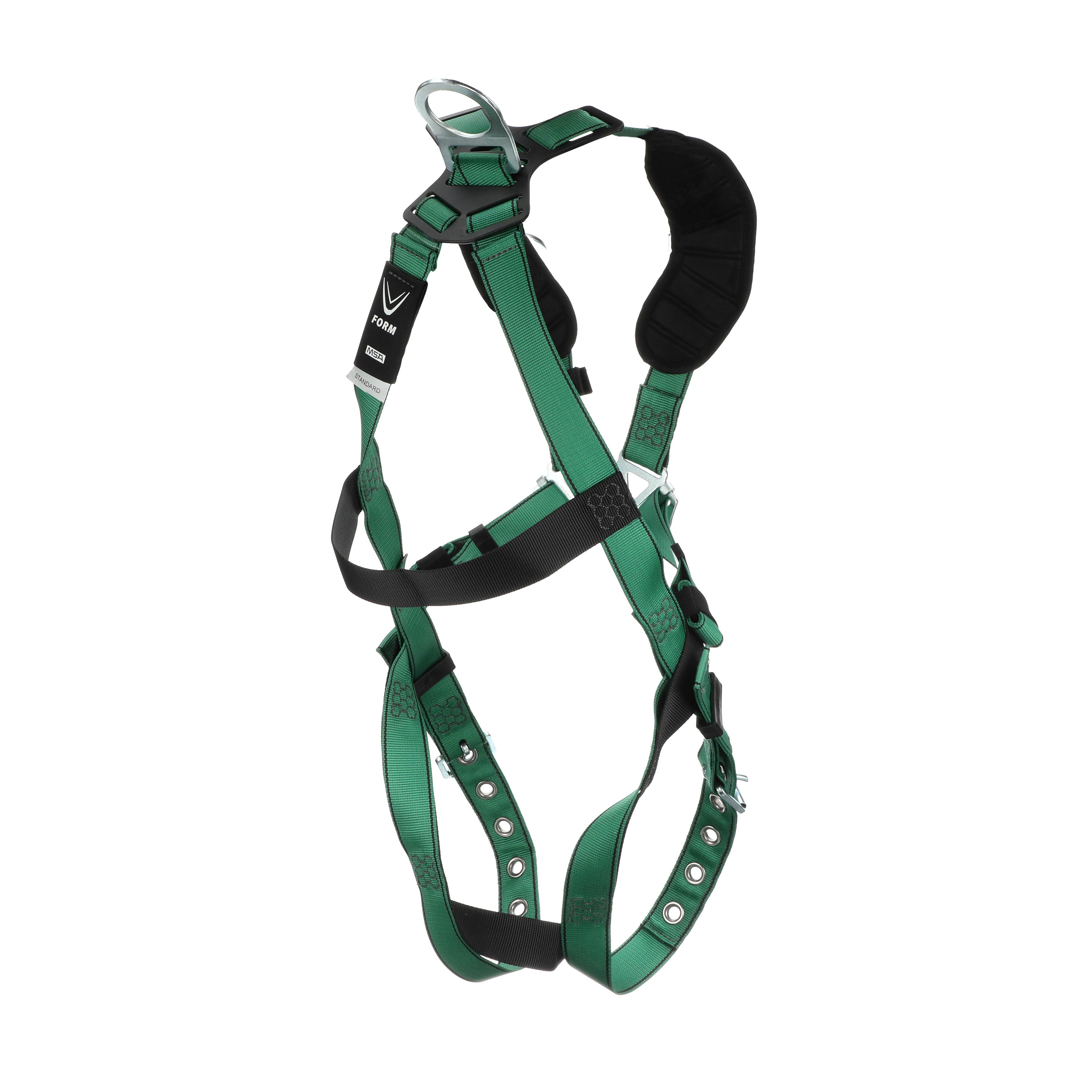 MSA V-FORM Harness w/Back & Shoulder D-Rings - Tongue Buckle Leg Straps - Extra Small - 10197218