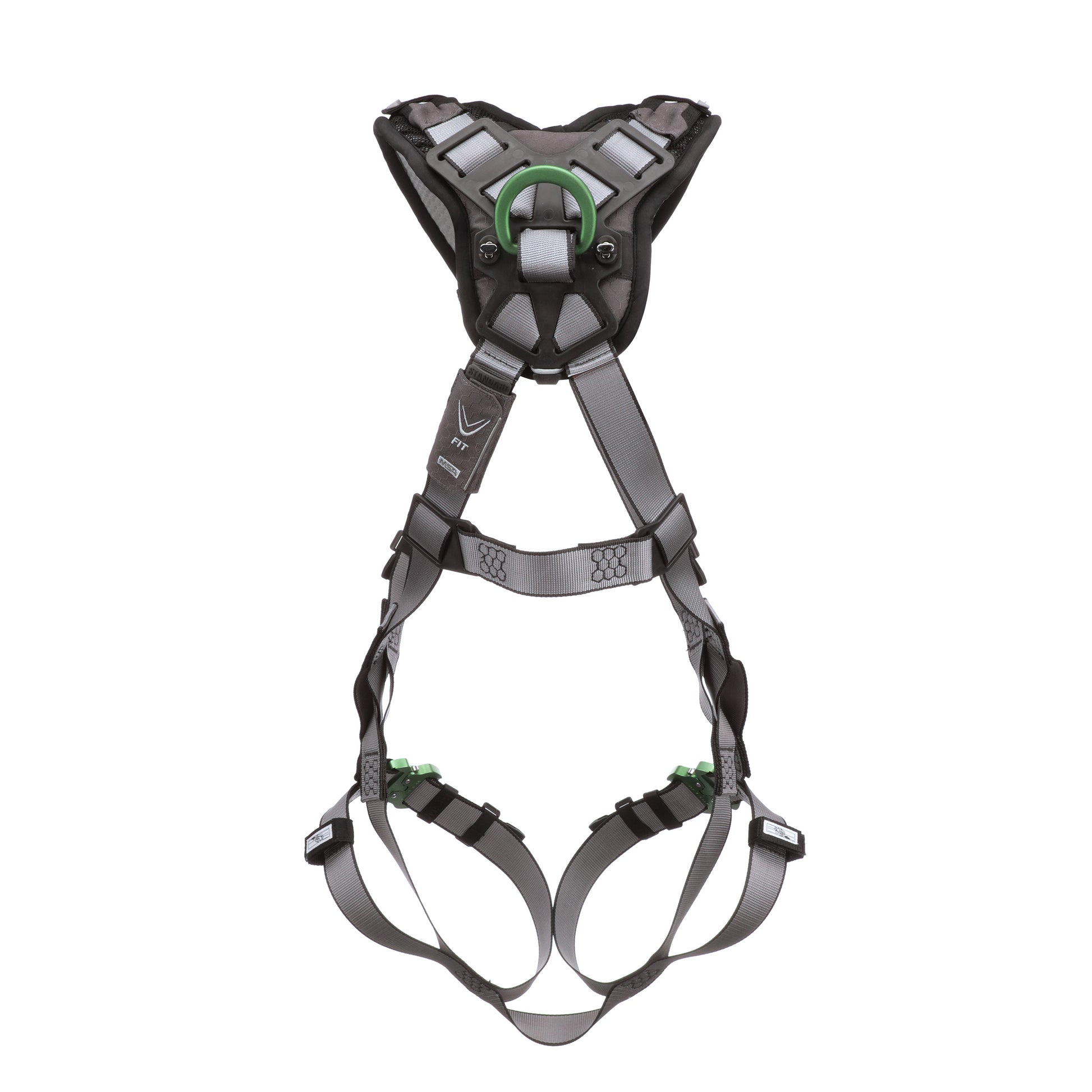 MSA V-FIT Harness w/Back D-Ring - Quick-Connect Leg Straps - Shoulder Padding - Extra Large - 10194671