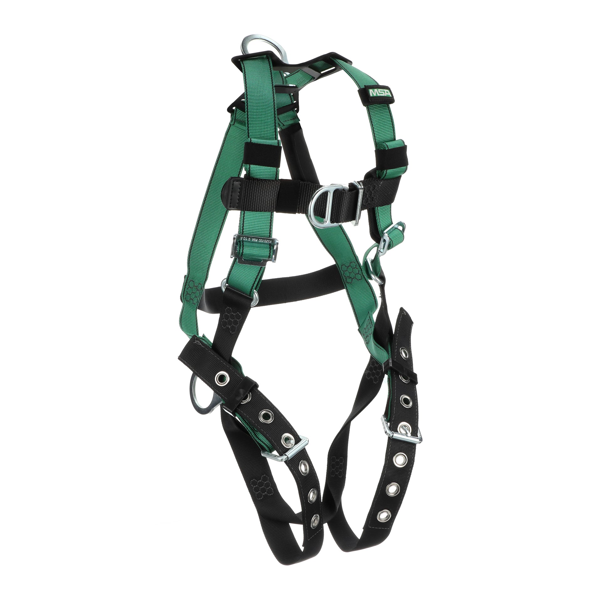 MSA V-FORM Harness w/Back, Front & Side D-Rings - Tongue Buckle Leg Straps - Extra Large - 10197208