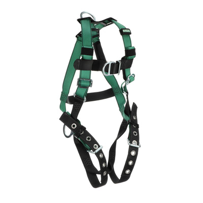 MSA V-FORM Harness w/Back, Front & Side D-Rings - Tongue Buckle Leg Straps - Super Extra Large - 10197209