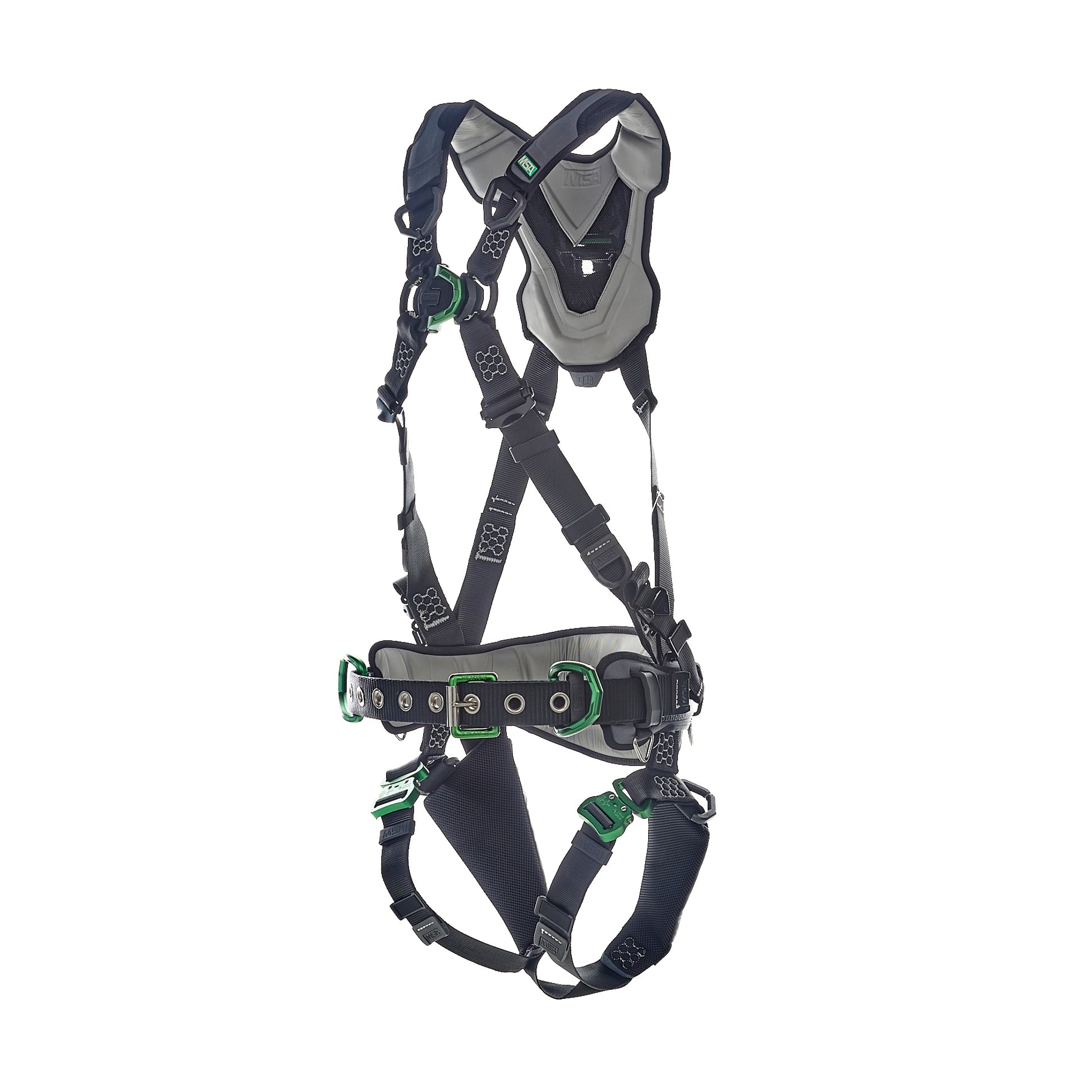 MSA V-FLEX Construction Harness w/Back, Front & Side D-Rings - Quick Connect Leg Straps - Standard - 10211343