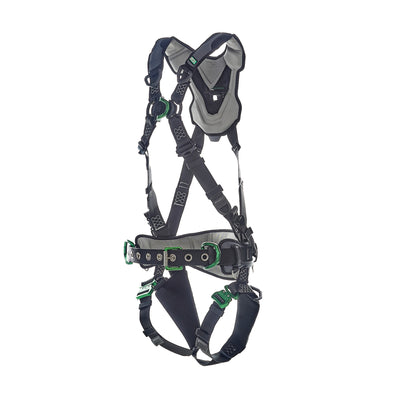 MSA V-FLEX Construction Harness w/Back, Front & Side D-Rings - Quick Connect Leg Straps - Extra Small - 10211342