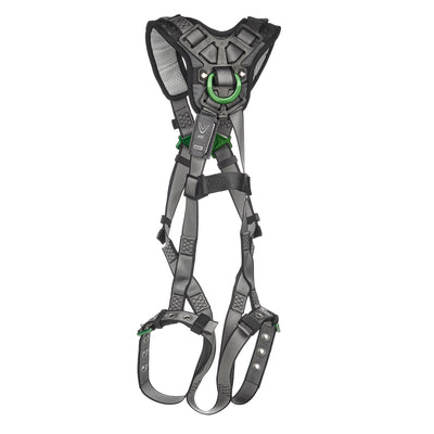 MSA V-FIT Harness w/Back & Shoulder D-Rings - Tongue Buckle Leg Straps - Shoulder Padding - Extra Small - 10194936