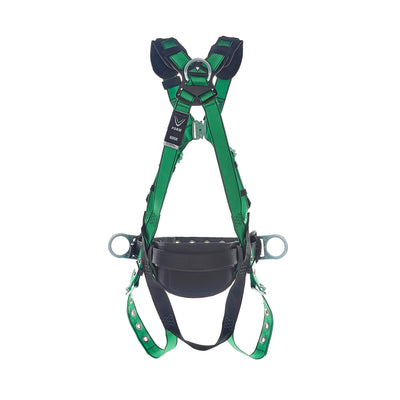 MSA V-FORM Construction Harness w/Back & Side D-Rings - Tongue Buckle Leg Straps Quick Connect Chest Buckle - Shoulder Padding - Standard - 10207734