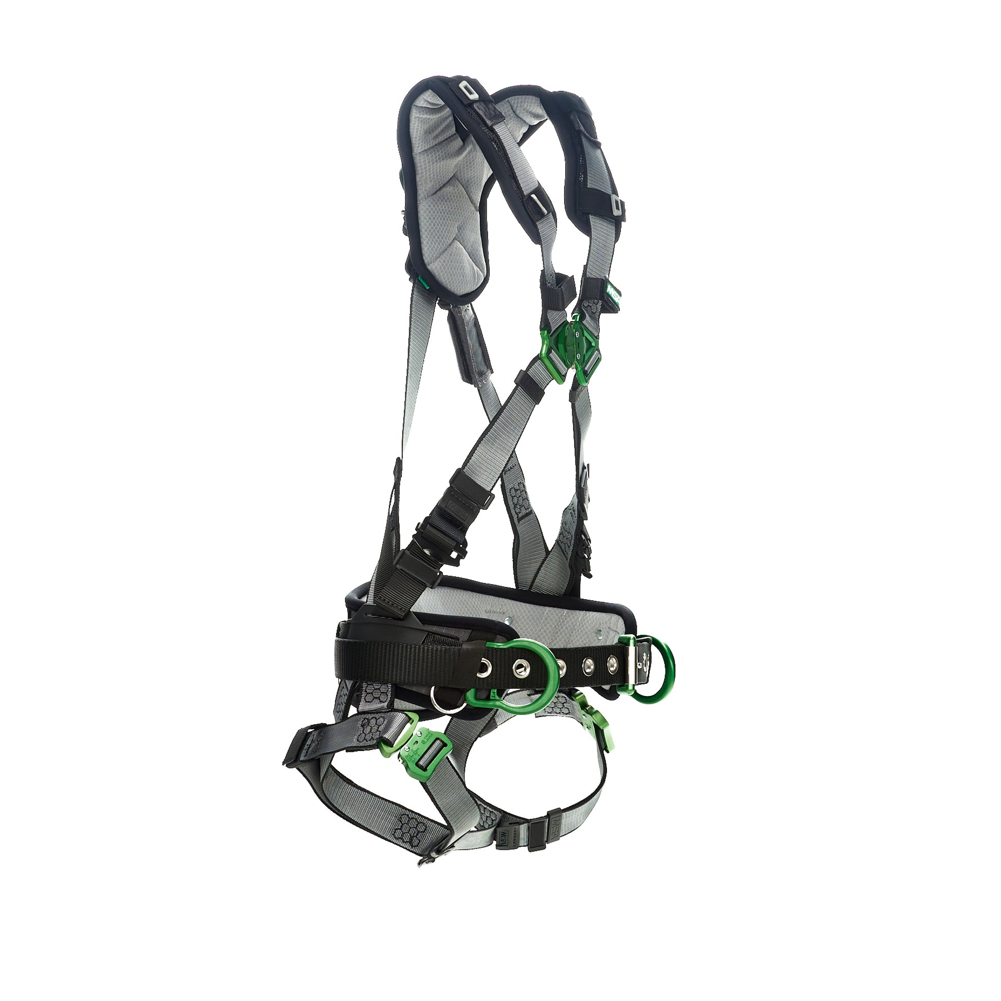 MSA V-FIT Construction Harness w/Back & Side D-Rings - Quick-Connect Leg Straps - Shoulder Padding - Super Extra Large - 10195136