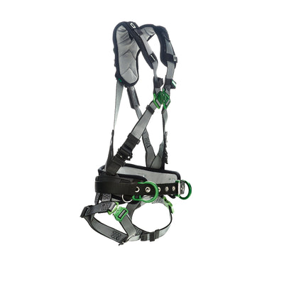 MSA V-FIT Construction Harness w/Back & Side D-Rings - Quick-Connect Leg Straps - Shoulder Padding - Super Extra Large - 10195136