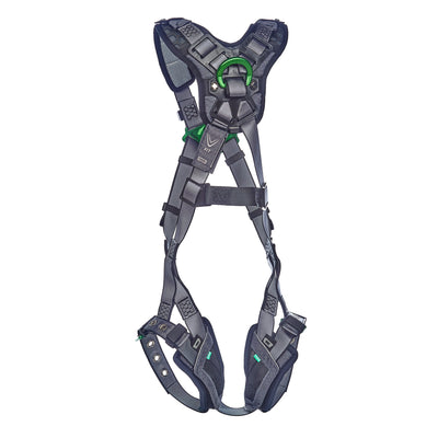 MSA V-FIT Harness w/Back & Shoulder D-Rings - Tongue Buckle Leg Straps - Shoulder & Leg Padding - Super Extra Large - 10195030