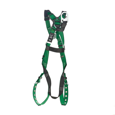 MSA V-FORM Harness w/Back D-Ring with D-Ring Extender - Tongue Buckle Leg Straps Quick Connect Chest Buckle - Extra Small - 10208274