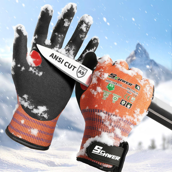 Schwer FreezeGuard-X Cut A9 Insulated Nitrile Winter Gloves - PM3326-W - Pair