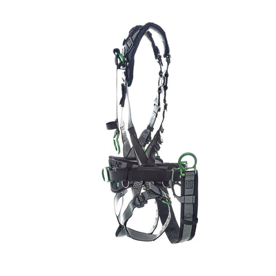 MSA V-FIT Derrick Harness w/Back, Front & Side D-Rings - Tongue Buckle Leg Straps - Shoulder Padding - Super Extra Large - 10195207