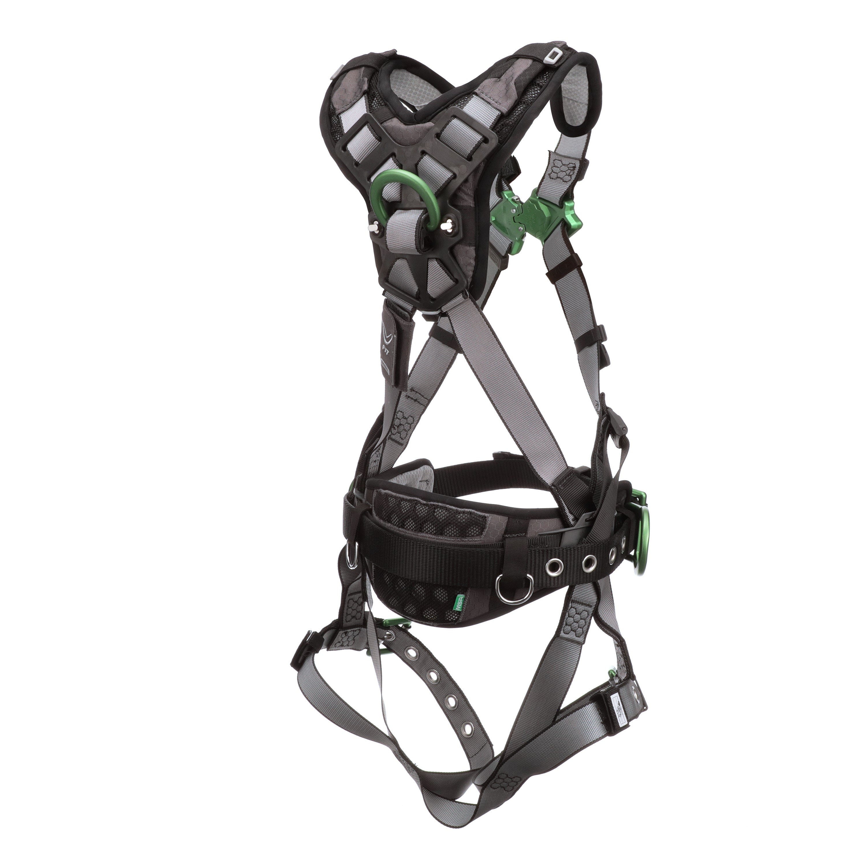 MSA V-FIT Construction Harness w/Back & Side D-Rings - Tongue Buckle Leg Straps - Shoulder Padding - Extra Small - 10195148