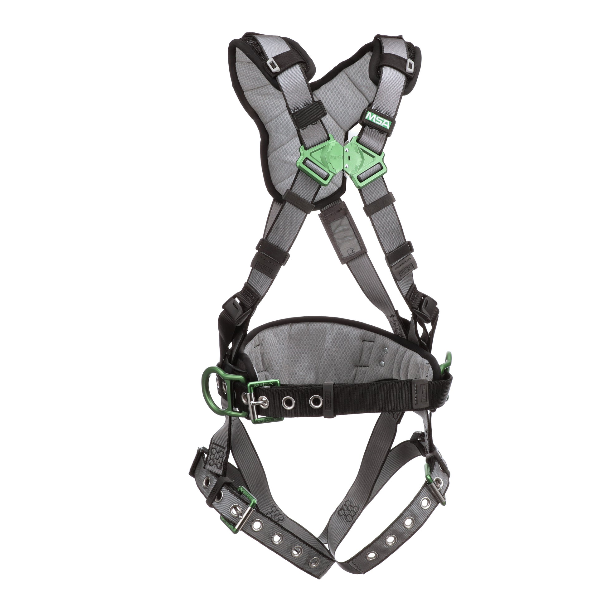 MSA V-FIT Construction Harness w/Back & Side D-Rings - Tongue Buckle Leg Straps - Shoulder Padding - Extra Large - 10195150
