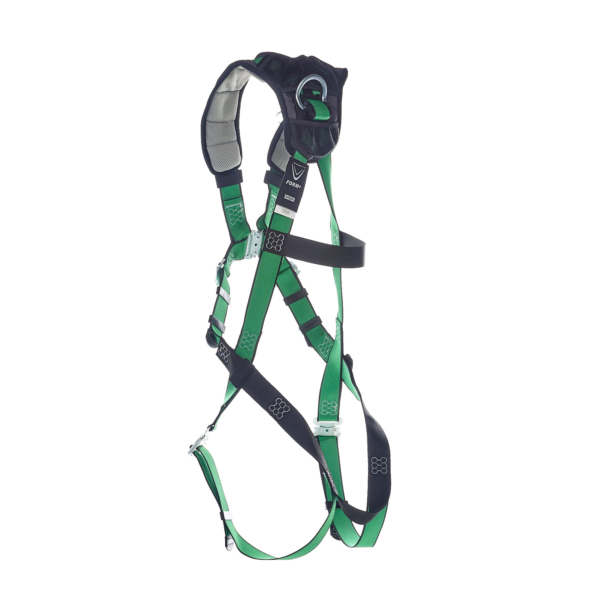 MSA V-FORM+ Harness w/Back, Front & Side D-Rings - Tongue Buckle Leg Straps - Standard - 10206137
