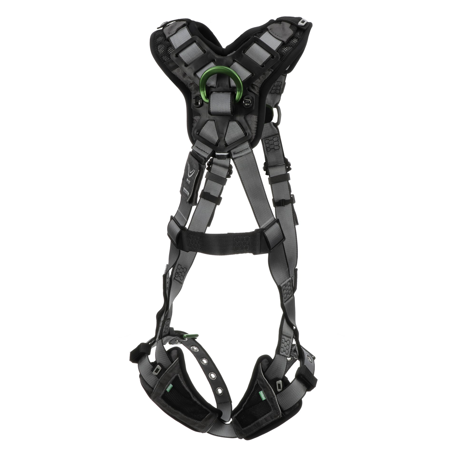 MSA V-FIT Harness w/Back & Front D-Rings - Tongue Buckle Leg Straps - Shoulder Padding - Super Extra Large - 10194895