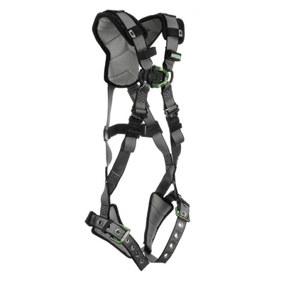 MSA V-FIT Harness w/Back & Front D-Rings - Tongue Buckle Leg Straps - Shoulder Padding - Super Extra Large - 10194895