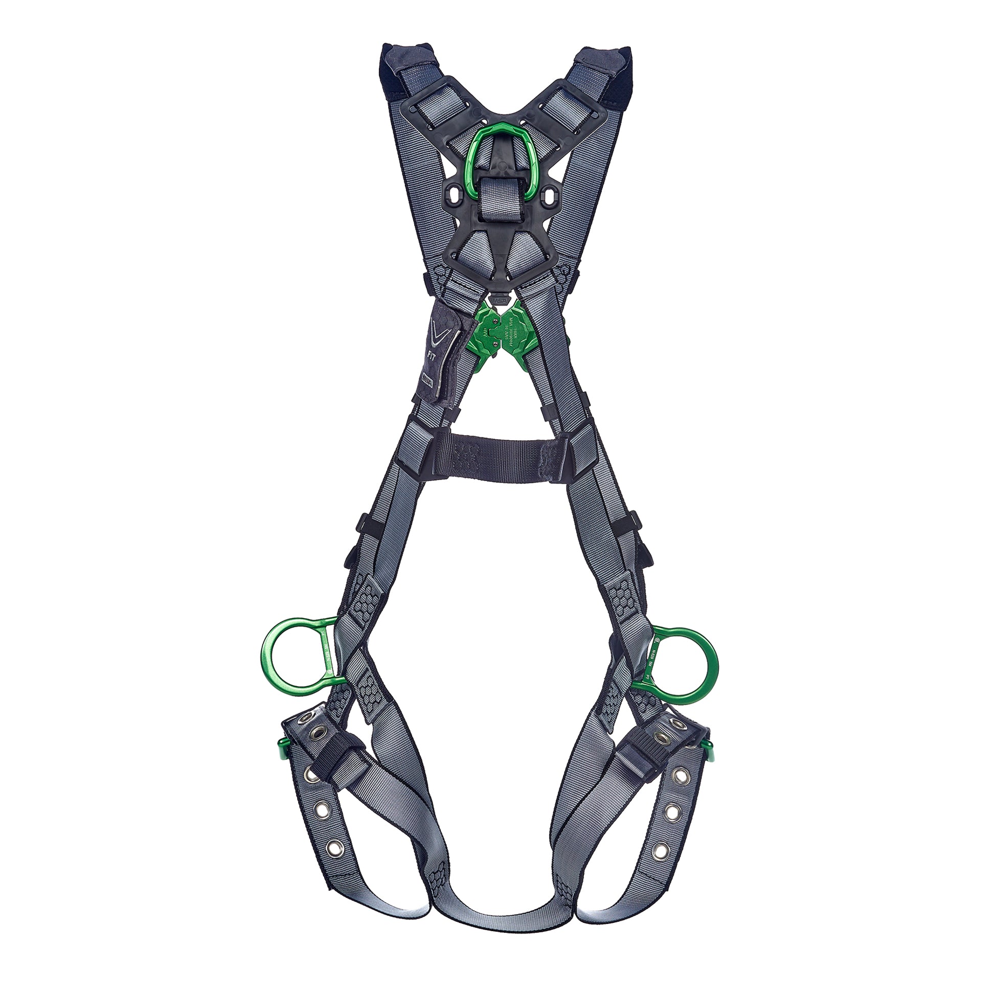 MSA V-FIT Harness w/Back & Side D-Rings - Tongue Buckle Leg Straps - Extra Large - 10195111