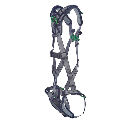 MSA V-FIT Harness w/Back & Shoulder D-Rings - Tongue Buckle Leg Straps - Shoulder & Leg Padding - Super Extra Large - 10195030